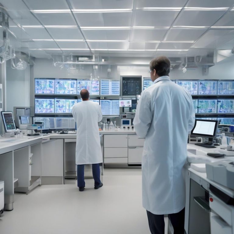 Scientists analyzing cardiovascular data in a CDMO lab