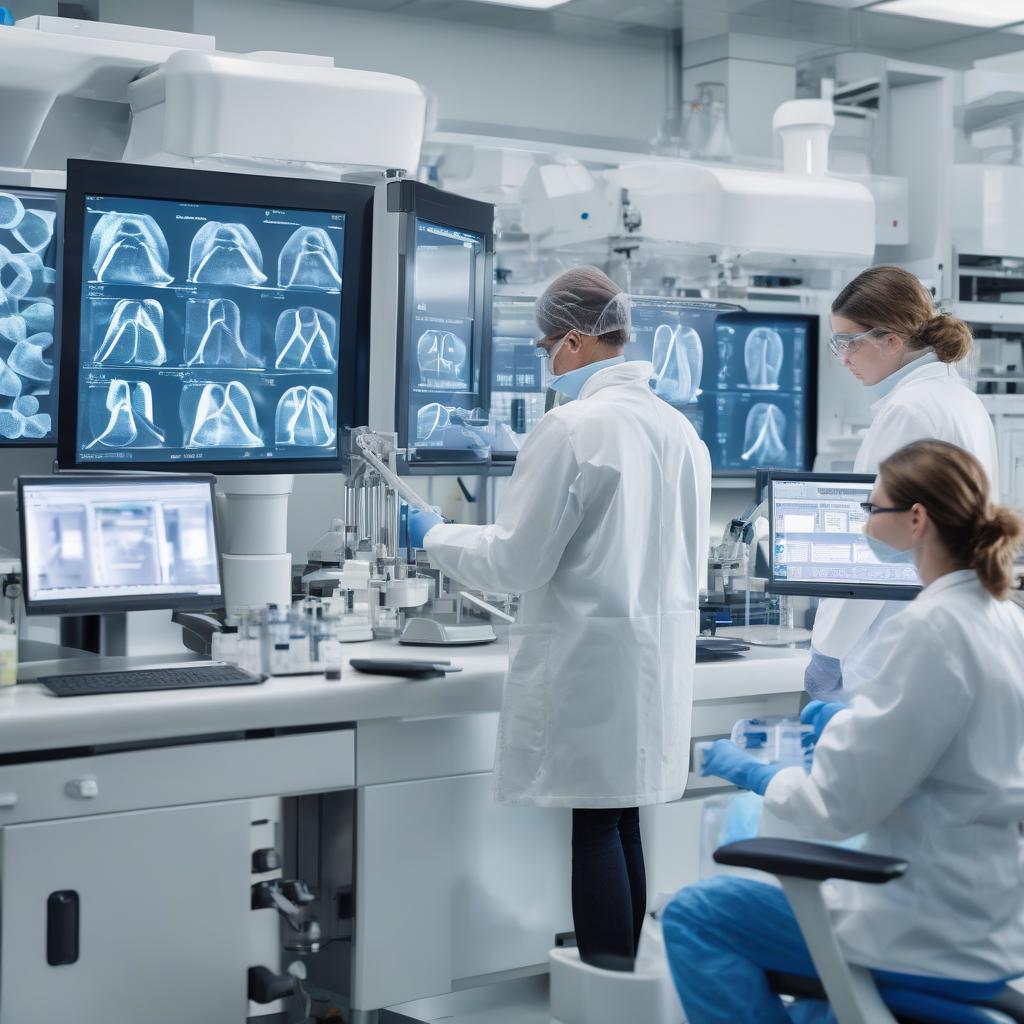 Scientists working in a pharmaceutical CDMO laboratory
