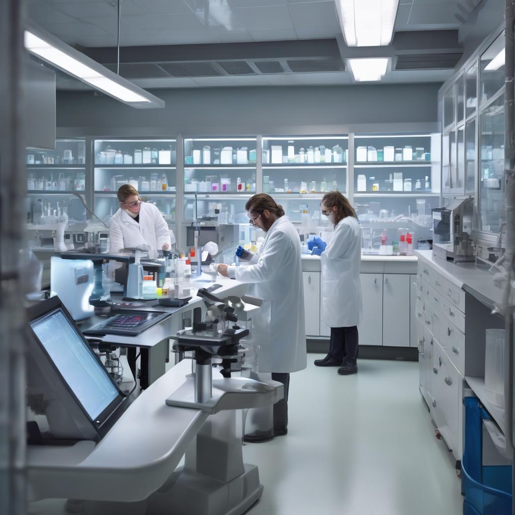 Scientists collaborating in a CDMO lab