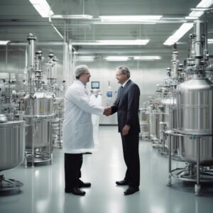Newly appointed CEO and Chairman in biotech manufacturing facility