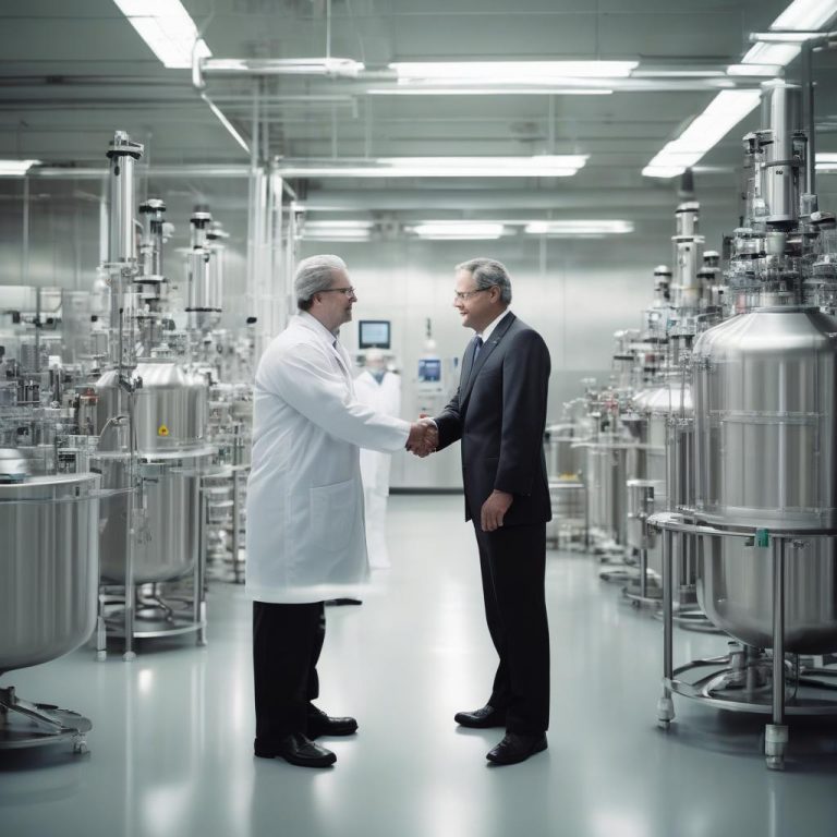 Newly appointed CEO and Chairman in biotech manufacturing facility