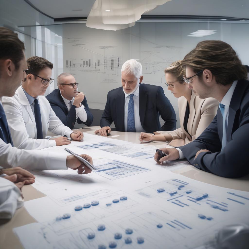 etherna executives in boardroom discussing mRNA CDMO strategy