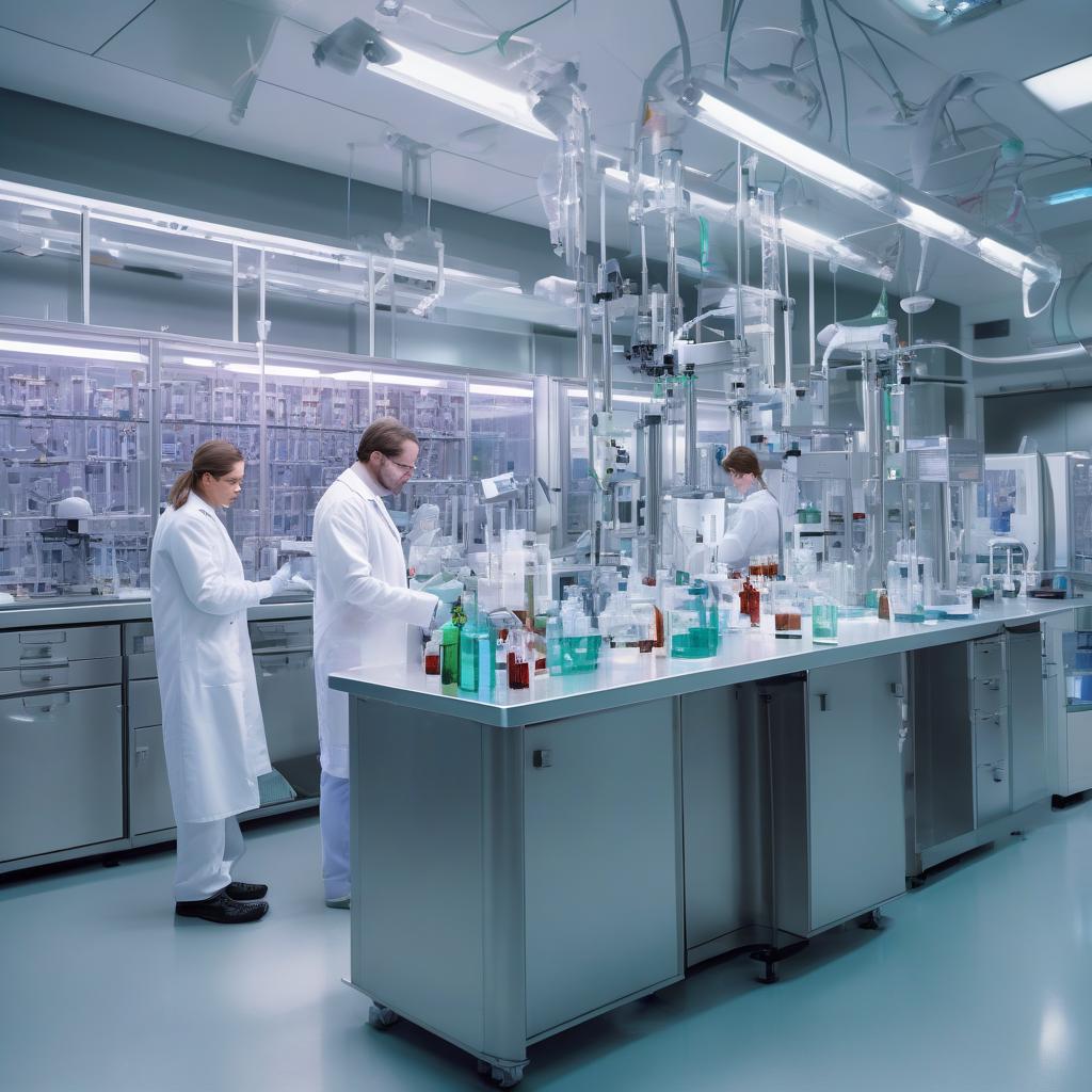 Scientists in a pharma CDMO lab working on precision cardiology research