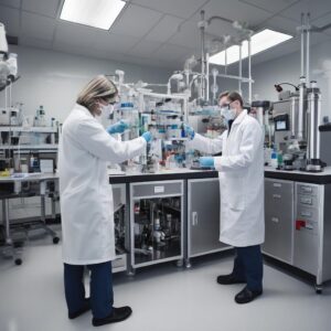 CDMO scientists working in a laboratory