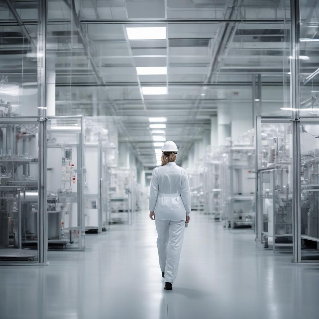 Aurélie Dalbiez touring a manufacturing facility