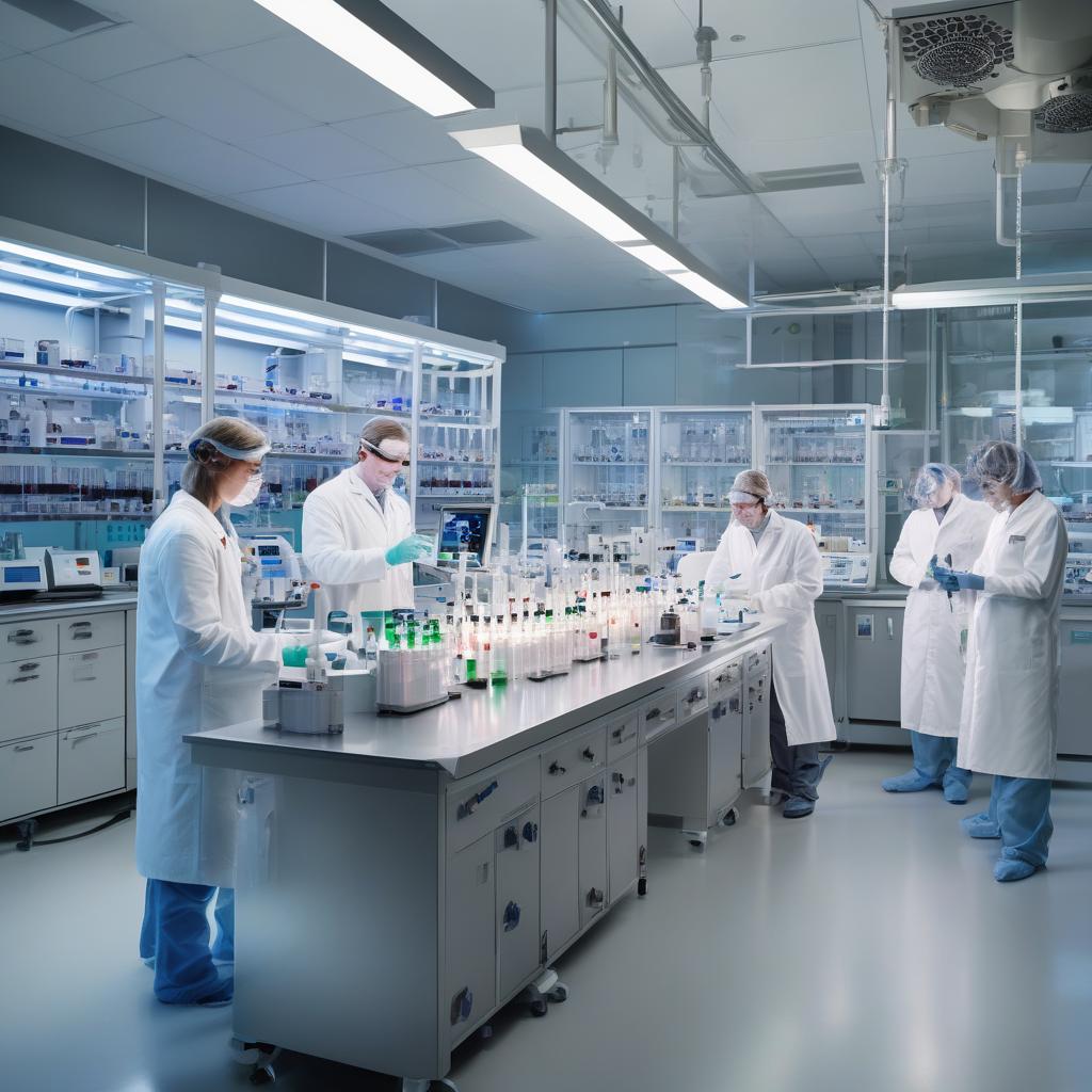 Scientists in a CDMO lab working on neuroscience drug development