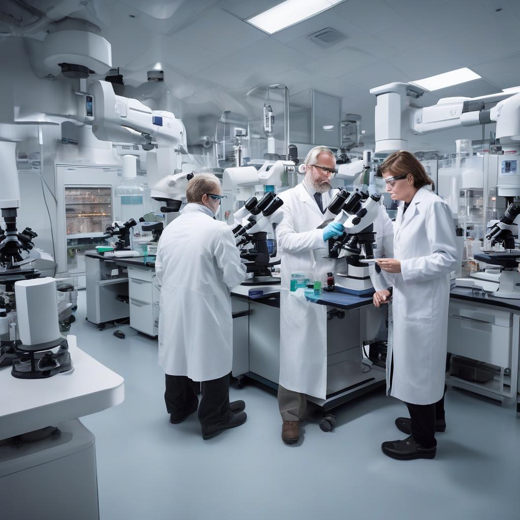 Scientists working in a CDMO lab on mRNA lipid nanoparticle formulations