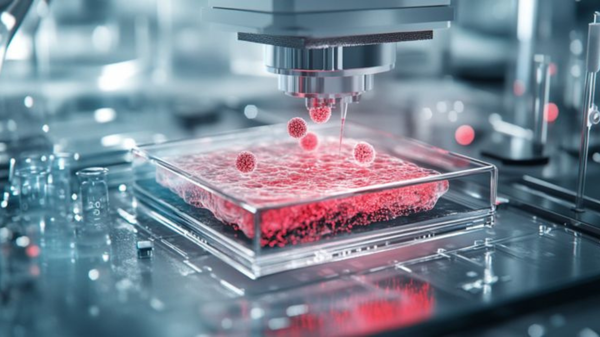 Automated biologics manufacturing process with cell culture handling in a pharmaceutical laboratory