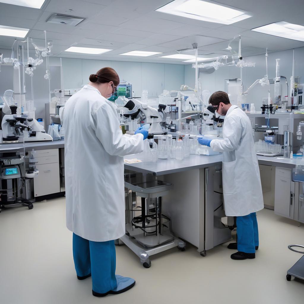Scientists in a CDMO lab conducting solid tumor research