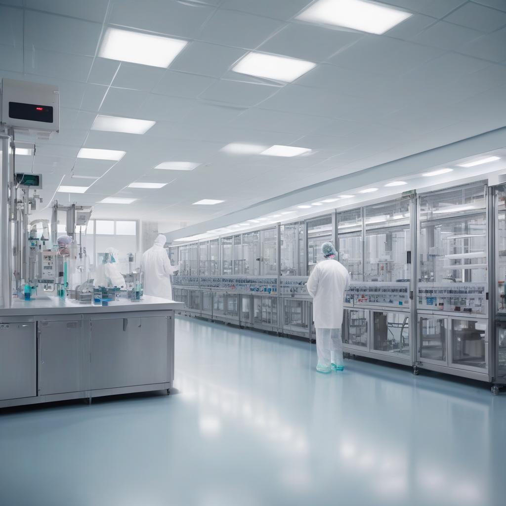 Pharmaceutical manufacturing environment with sterile fill-finish equipment and renewable energy integration